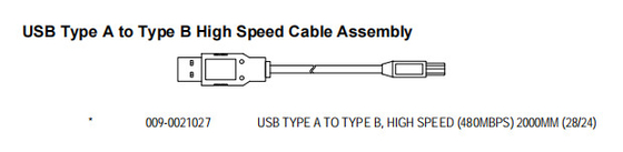ATM Spare Parts NCR  009-0021027 USB TYPE A TO TYPE B, HIGH SPEED (480MBPS) 2000MM (28/24)